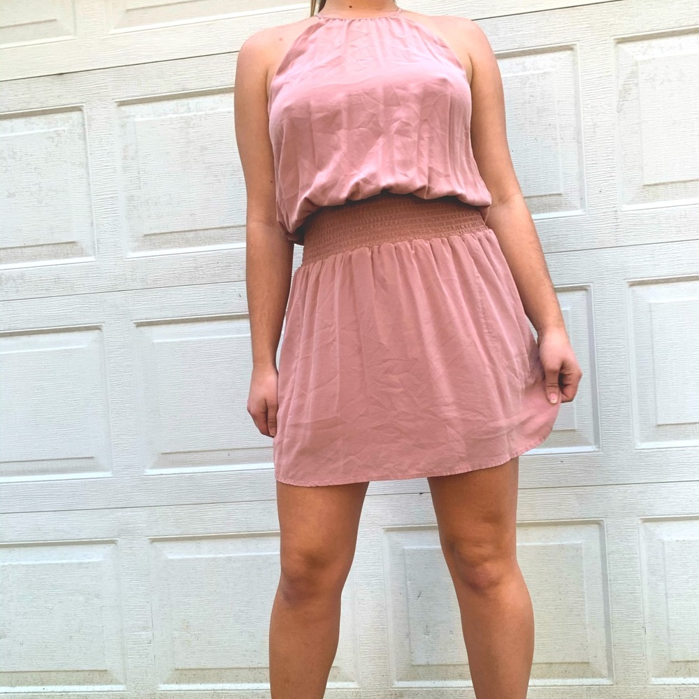 Blush Pink Mini Dress w pockets